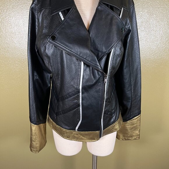 Marvel's Black Widow Jacket Women's Large Her Universe Faux Leather Cosplay 962A - Picture 1 of 9